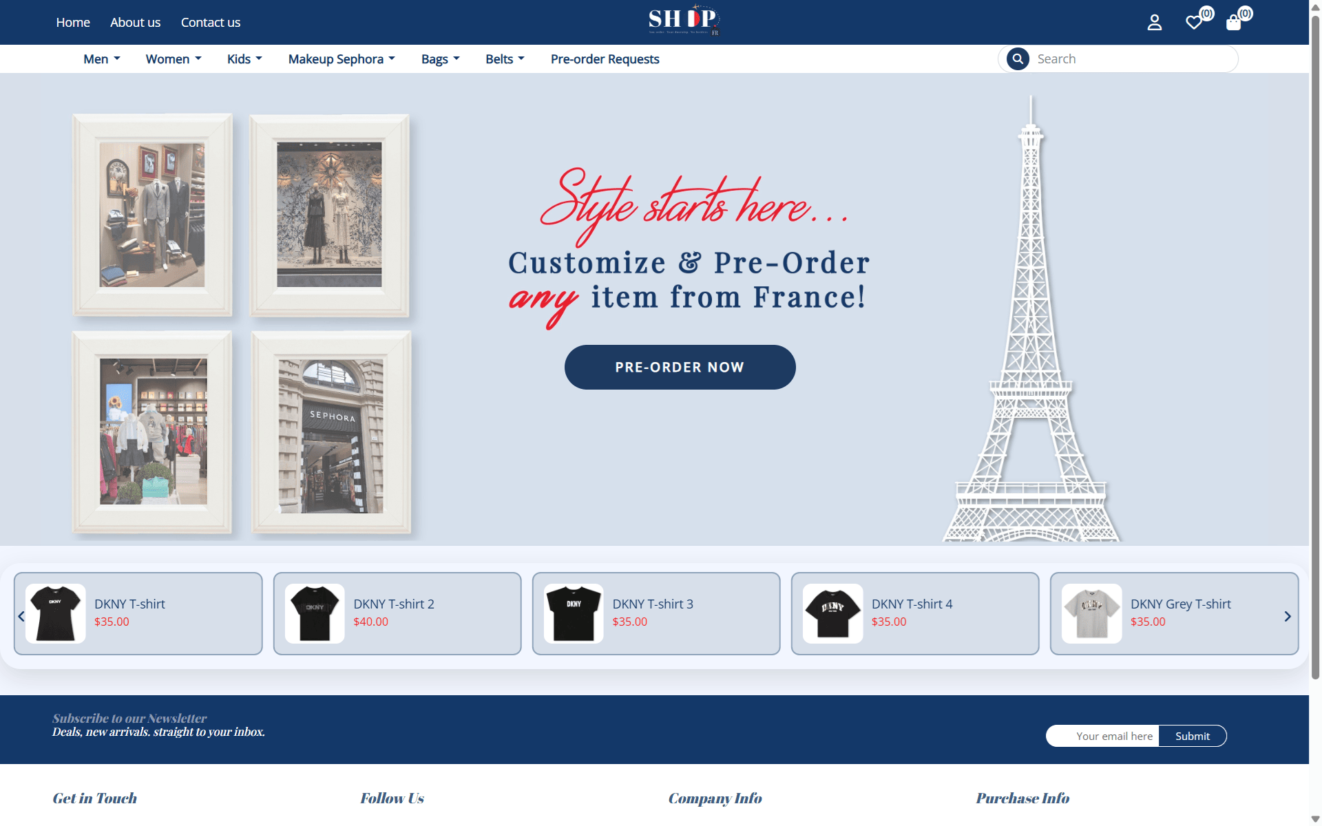 Shop France website screenshot