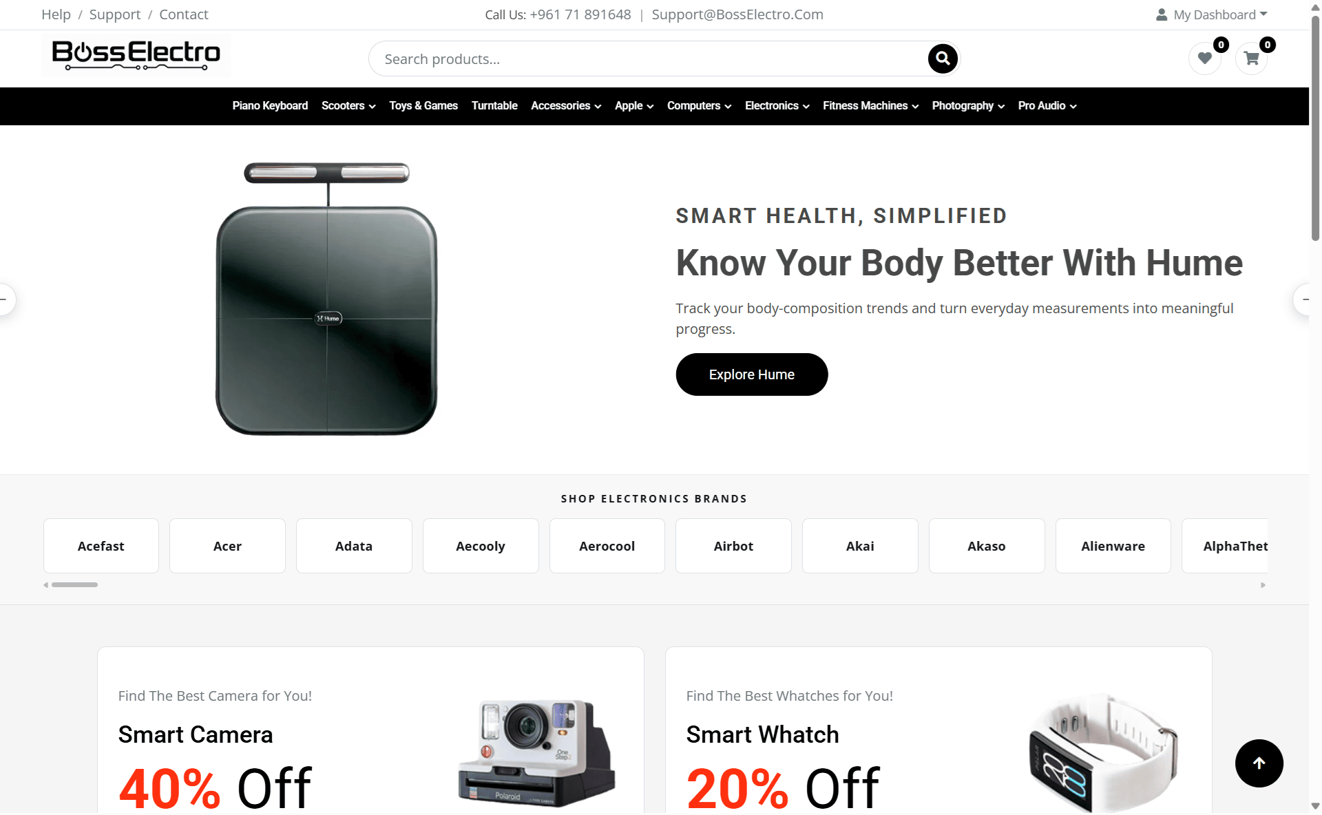 Boss Electronics website screenshot