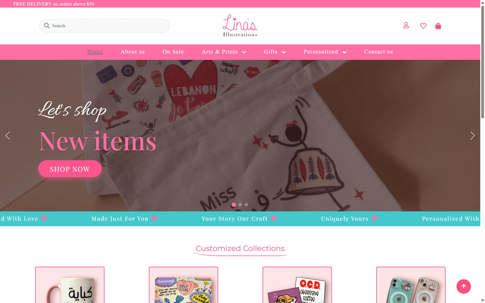 Linas Illustrations website screenshot