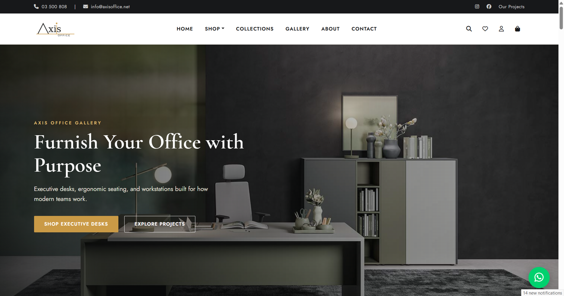 Axis Office website screenshot